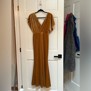 Gwen Revelry dress - mustard yellow, velvet. Size 2. Worn once